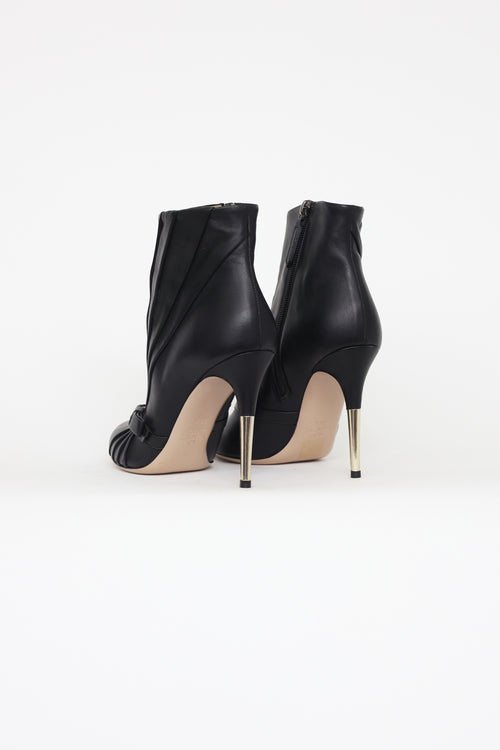 Valentino Black Pleated Booties