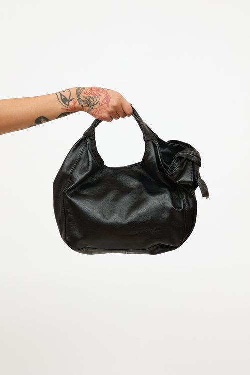 Valentino Black Grained Leather Shoulder Bag