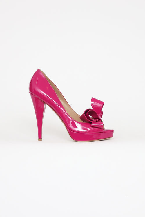 Valentino Fuchsia Patent Leather Heels