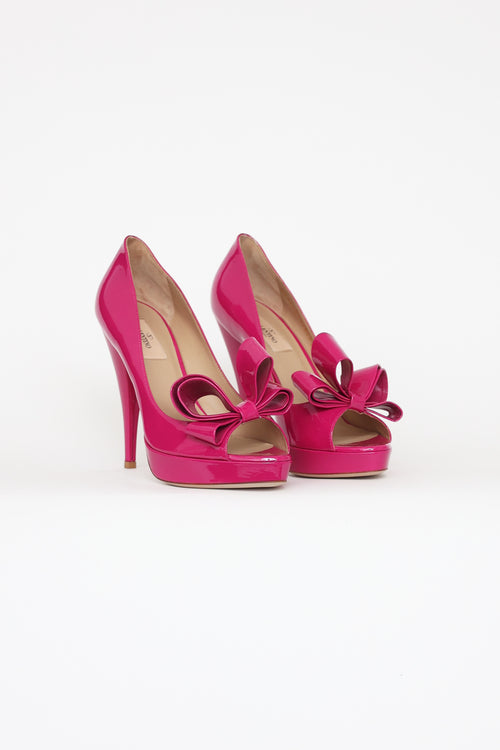 Valentino Fuchsia Patent Leather Heels