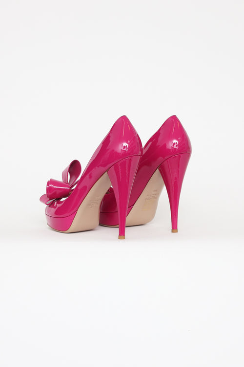 Valentino Fuchsia Patent Leather Heels