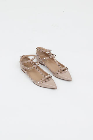 Valentino Poudre Patent Rockstud Flats