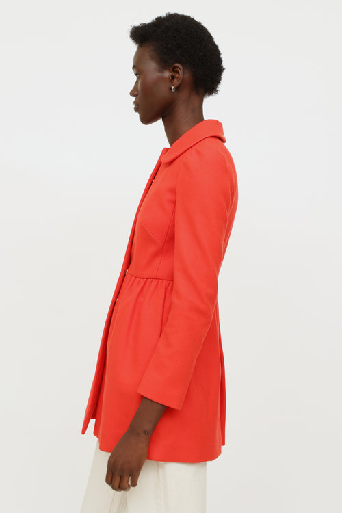 Red Valentino Pleat Snap Button Coat