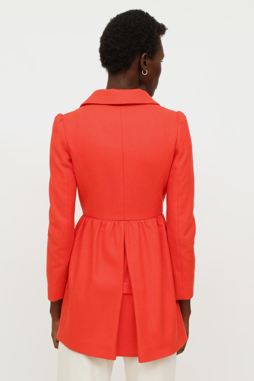 Red Valentino Pleat Snap Button Coat