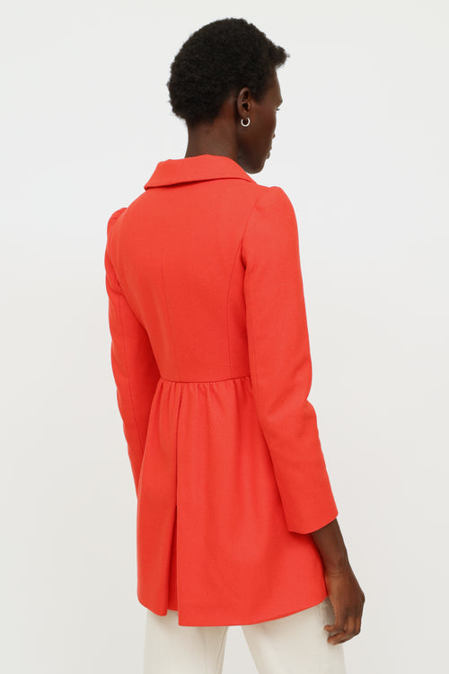 Red Valentino Pleat Snap Button Coat