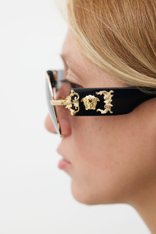 Versace Black 
Gold-Tone MOD2150Q Sunglasses