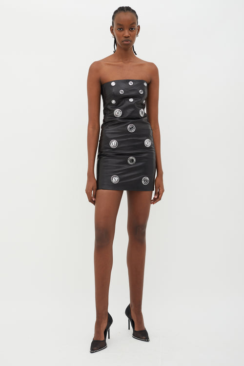 Versus Black Versace Leather Mini Dress