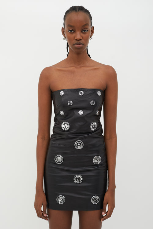 Versus Black Versace Leather Mini Dress