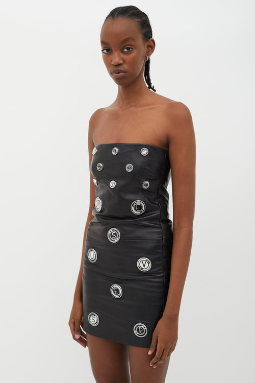 Versus Black Versace Leather Mini Dress