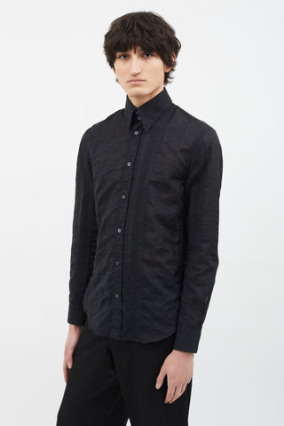 Versus Versace Black Sheer Pattern Shirt