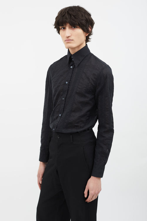 Versus Versace Black Sheer Pattern Shirt