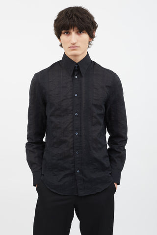 Versus Versace Black Sheer Pattern Shirt