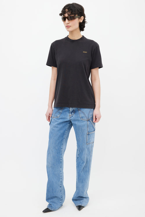 Vetements RTW 2018 Washed Black Staff T-Shirt