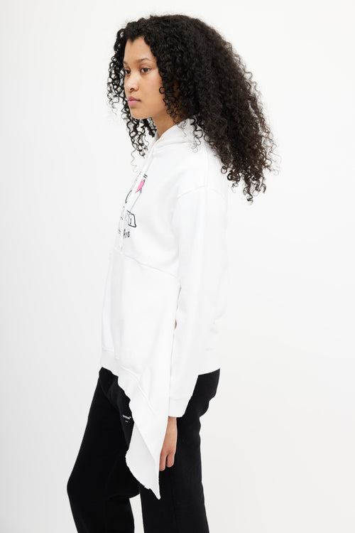 White Hometown Graphic Print Hoodie