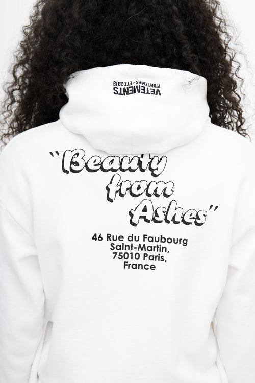 White Hometown Graphic Print Hoodie