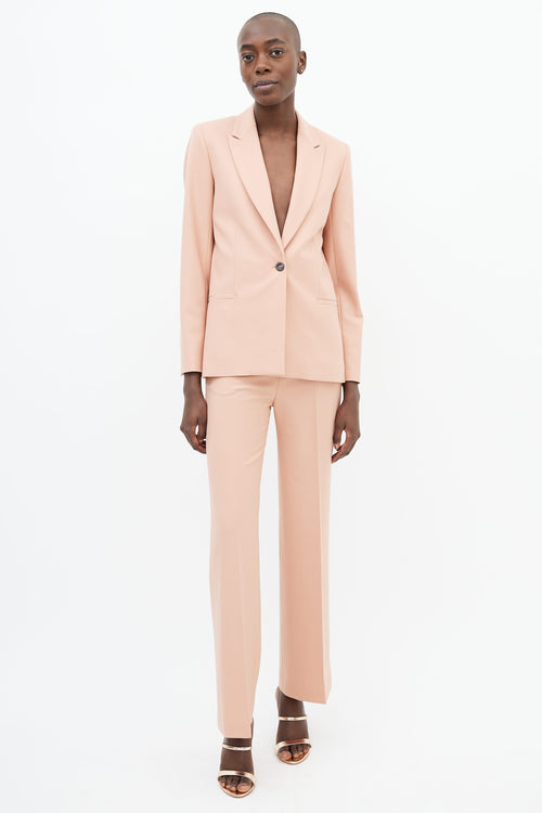 Victoria Beckham Pink Blazer 
Wide Leg Trouser Suit