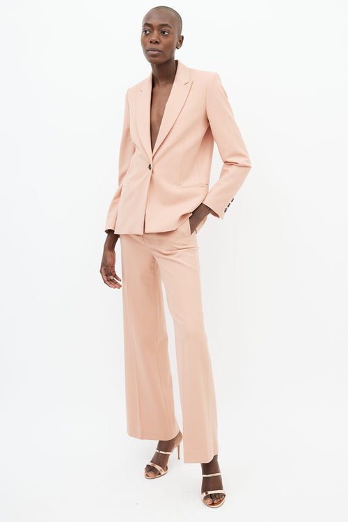 Victoria Beckham Pink Blazer 
Wide Leg Trouser Suit