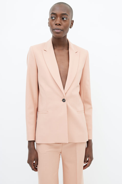 Victoria Beckham Pink Blazer 
Wide Leg Trouser Suit