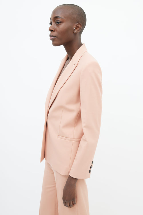 Victoria Beckham Pink Blazer 
Wide Leg Trouser Suit