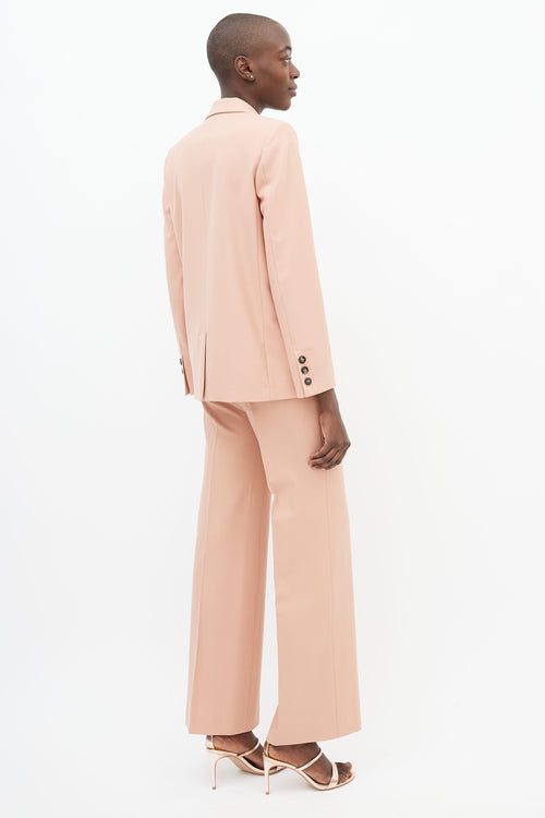 Victoria Beckham Pink Blazer 
Wide Leg Trouser Suit