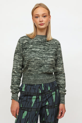 Victoria Beckham Green Marled Sweater