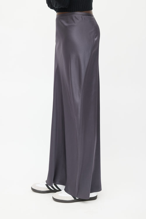 Vince Grey Satin Maxi Skirt