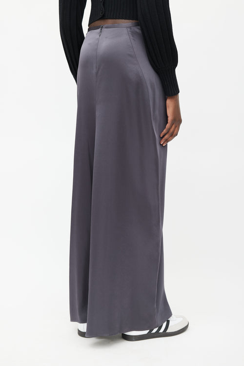 Vince Grey Satin Maxi Skirt