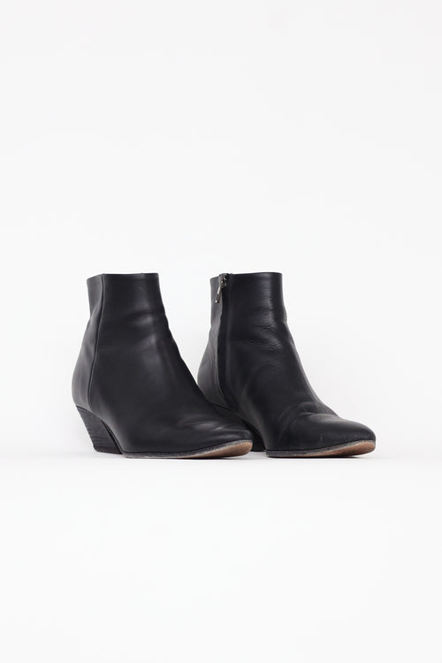 Vince Black Western Heek Ankle Boots