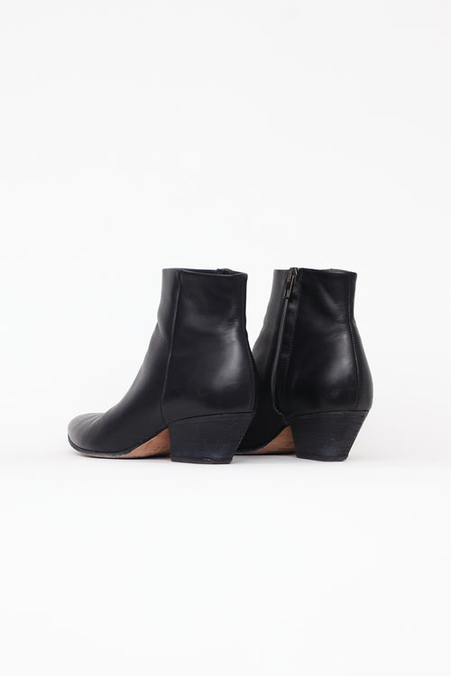 Vince Black Western Heek Ankle Boots