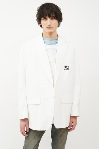 We11done White Logo Patch  Blazer