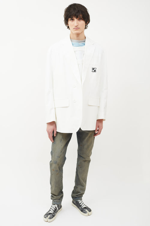 We11done White Logo Patch  Blazer