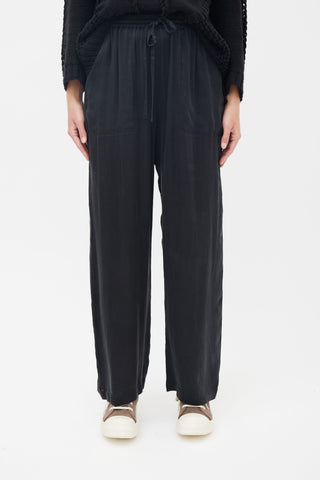 Xirena Black Silk Straight Leg Pant