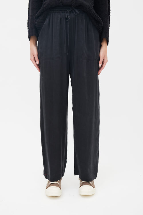 Xirena Black Silk Straight Leg Pant