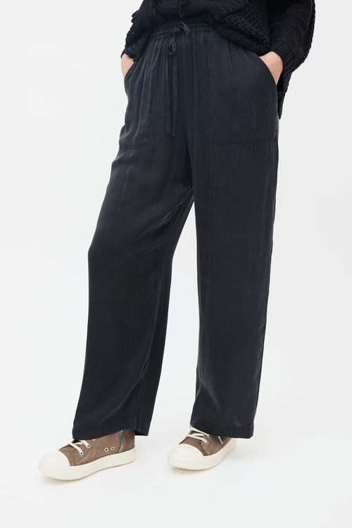 Xirena Black Silk Straight Leg Pant