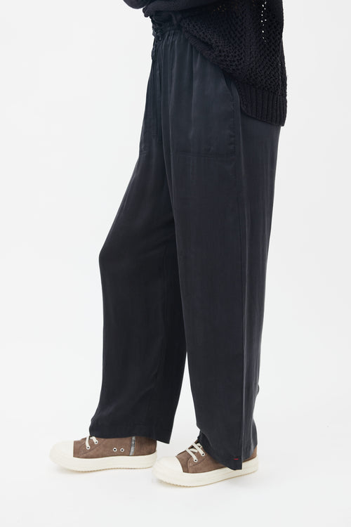 Xirena Black Silk Straight Leg Pant