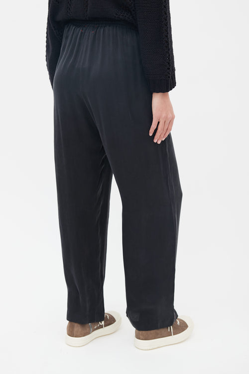 Xirena Black Silk Straight Leg Pant