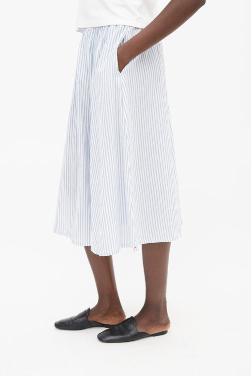 Xirena White 
Blue Cotton Stripe Skirt