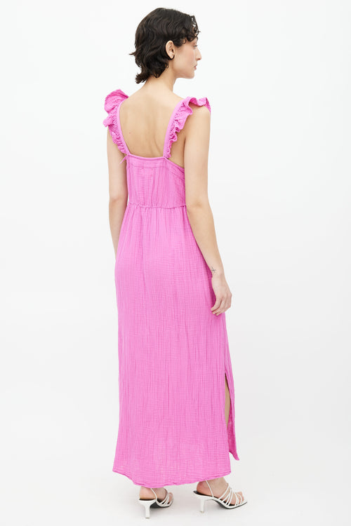 Xirena Pink Sleeveless V-Neck Maxi Dress