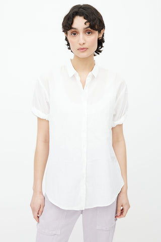 Xirena White Short Sleeve Button Up Shirt