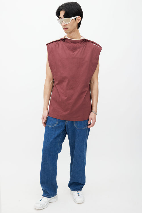 Y/Project Burgundy Multi Layered Tank Top