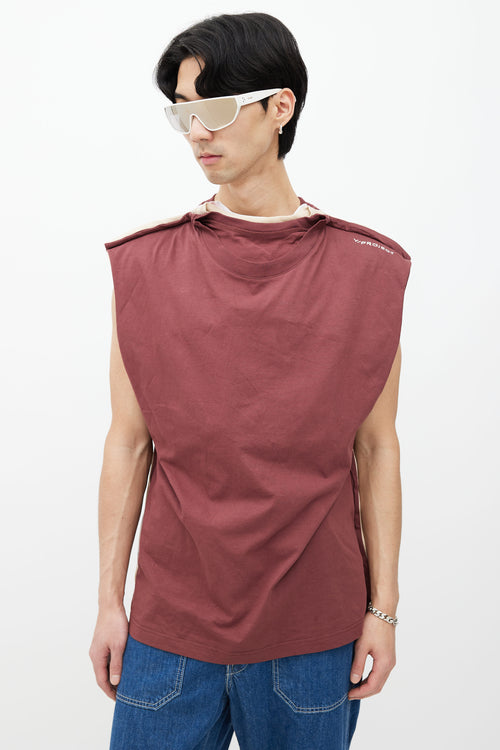 Y/Project Burgundy Multi Layered Tank Top