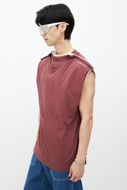 Y/Project Burgundy Multi Layered Tank Top