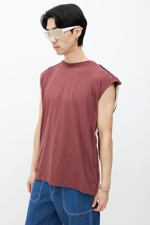 Y/Project Burgundy Multi Layered Tank Top