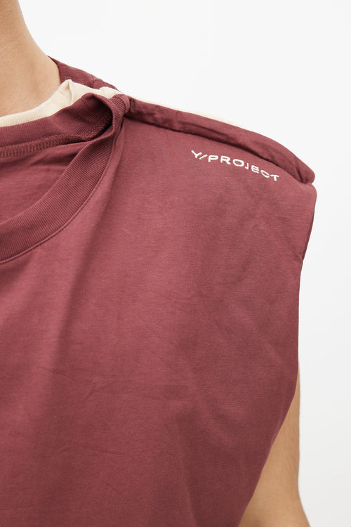 Y/Project Burgundy Multi Layered Tank Top