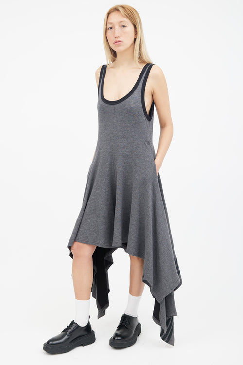 Y-3 Grey 
Black Tank Draped Jumpsuit