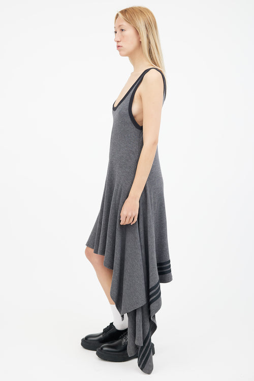 Y-3 Grey 
Black Tank Draped Jumpsuit