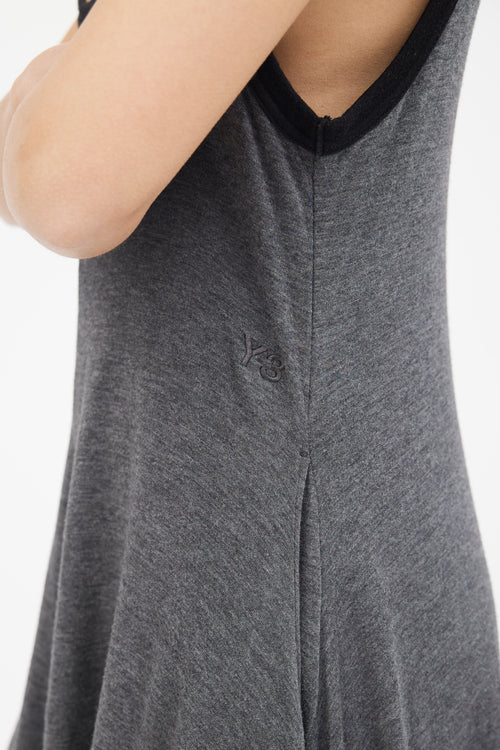 Y-3 Grey 
Black Tank Draped Jumpsuit