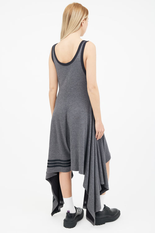 Y-3 Grey 
Black Tank Draped Jumpsuit