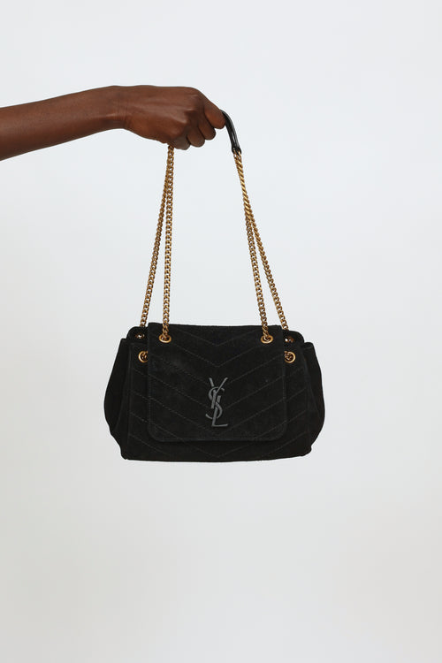 Saint Laurent Black Suede Small Nolita Bag