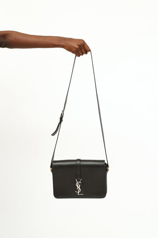 Saint Laurent Black Leather Universite Flap Bag